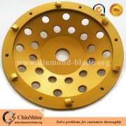 Quarter round PCD grinding cup wheel for floor surface preparation  