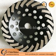 Top quality brazed 7 inch turbo diamond concrete floor grinding cup wheel